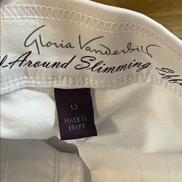 Gloria Vanderbilt Avery Pull On Skimmers Women’s Size 12 White Casual Shorts - Picture 4 of 7